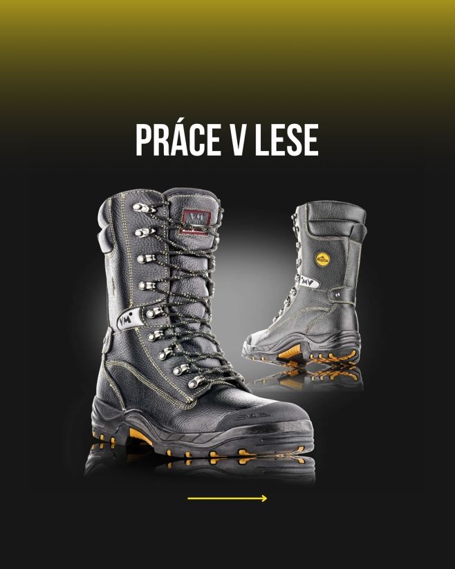 Těžký terén, ostré nástroje, zima. ⚙️🪚🥾 Každý krok v takovém prostředí potřebuje jistotu, kterou ti naše boty zajistí...